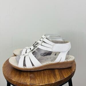 Bare Traps Jeeny White Leather Strappy Slingback Sandals Women’s Size 9